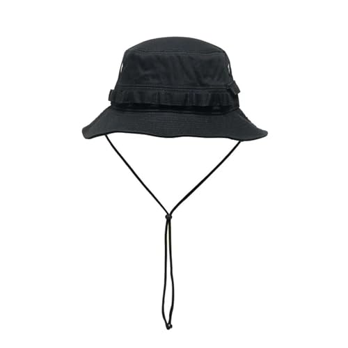 YUEZHAN Bucket Hat Hut Damen Herren Army Green Wind Proof Sombrero Fisherman Sun Caps Herren Damen Hiphop Bob Eimer Hut 58-60Cm Schwarz von YUEZHAN