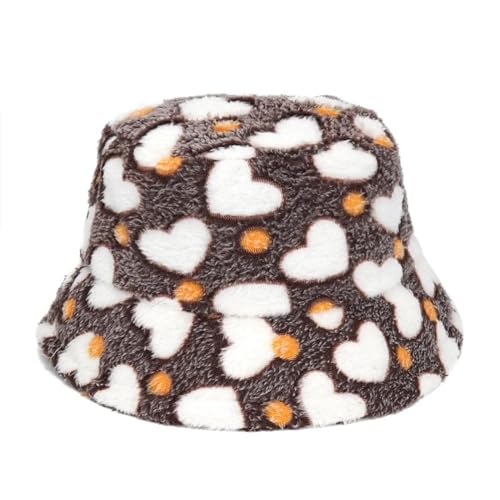 YUEZHAN Bucket Hat Hut Damen Herren Damen Dicke Warme Eimer Hüte Winter Mütze Mode Weicher Samt Fischer Hut Damen Outdoor 56-58Cm 4 von YUEZHAN