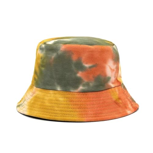 YUEZHAN Bucket Hat Hut Damen Herren Eimer Hut Frauen Männer Reversible Angel Hut Graffiti Bob Kappen Hip Hop Krawatte Farbstoff Fischer Hut 56-58Cm 02 von YUEZHAN