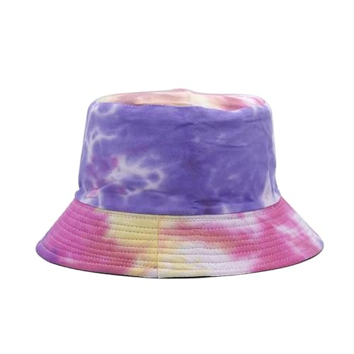 YUEZHAN Bucket Hat Hut Damen Herren Eimer Hut Frauen Männer Reversible Angel Hut Graffiti Bob Kappen Hip Hop Krawatte Farbstoff Fischer Hut 56-58Cm 06 von YUEZHAN