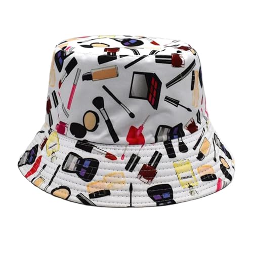 YUEZHAN Bucket Hat Hut Damen Herren Eimer Hut Reversible Eimer Mütze Männer Frauen Druck Bob Hut Hip Hop Fischer Hut 56-58Cm Weiß von YUEZHAN