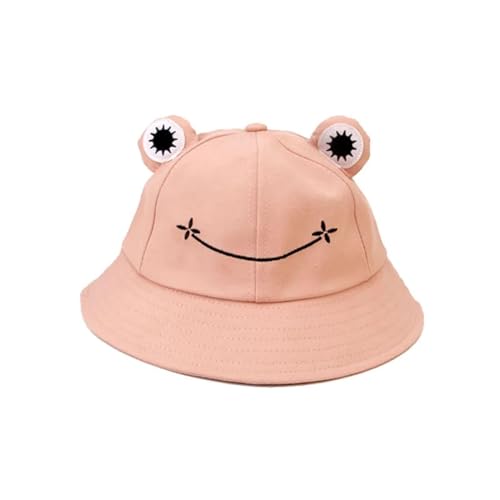 YUEZHAN Bucket Hat Hut Damen Herren Eltern-Kind Cartoon Eimer Hut Angel Kappe Niedlich Froggy Hut Mann Frauen Bob Outdoor Sun Fisherman Hut Casual Caps Geschenk Kinder (54-56Cm) Rosa von YUEZHAN