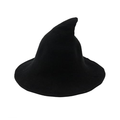 YUEZHAN Bucket Hat Hut Damen Herren Hut Persönlichkeit Mit Großer Krempe Stricken Hip Hop Halloween Hut Fischer Hut Eltern-Kind-Stil Kinder Schwarz von YUEZHAN