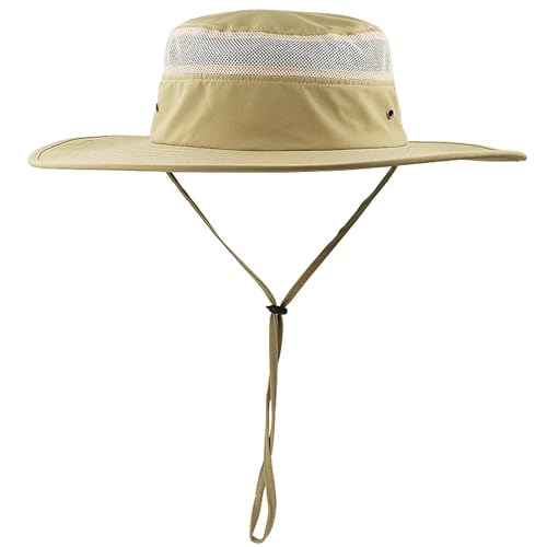 YUEZHAN Bucket Hat Hut Damen Herren Trocken Schnell Übergroße Hut Kappe Großkopf Mann Outdoor Angeln Sonnenhut Lady Beach Plus Größe Hut L60-65Cm Khaki von YUEZHAN