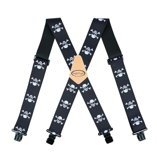 YUEZHAN Hosenträger Suspender Herren-Hosenträger Voll Elastisch 5,1 cm Breit X-Rücken Robuste Arbeits-Hosenträger Sw001El-Skull YUEZHAN Hosenträger Suspender Herren-Hosenträger Voll Elastisch 5,1 cm Breit X-Rücken Robuste Arbeits-Hosenträger Sw001El-Skull von YUEZHAN