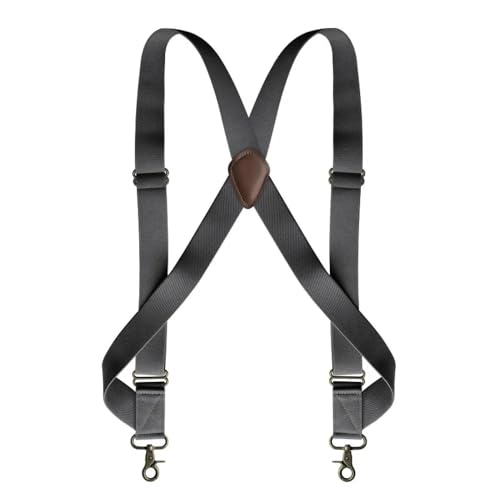 YUEZHAN Hosenträger Suspender Herren-Hosenträger X-Förmig 2 Clips Verstellbare Träger Dehnbar Breite Hosenträger Arbeits-Hosenträger Männlich Grau YUEZHAN Hosenträger Suspender Herren-Hosenträger X-Förmig 2 Clips Verstellbare Träger Dehnbar Breite Hosenträger Arbeits-Hosenträger Männlich Grau von YUEZHAN