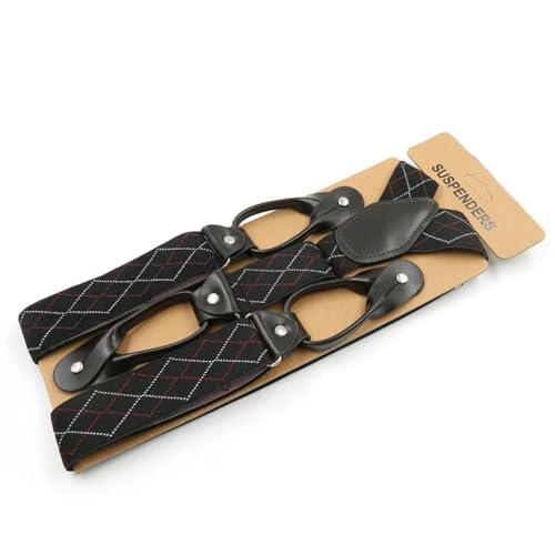 YUEZHAN Hosenträger Suspender Knöpfe Hosenträger Herren Hosenträger Unisex 6 Knopflöcher Lederbeschläge Hosenträger Y-Rücken Weiss YUEZHAN Hosenträger Suspender Knöpfe Hosenträger Herren Hosenträger Unisex 6 Knopflöcher Lederbeschläge Hosenträger Y-Rücken Weiss von YUEZHAN