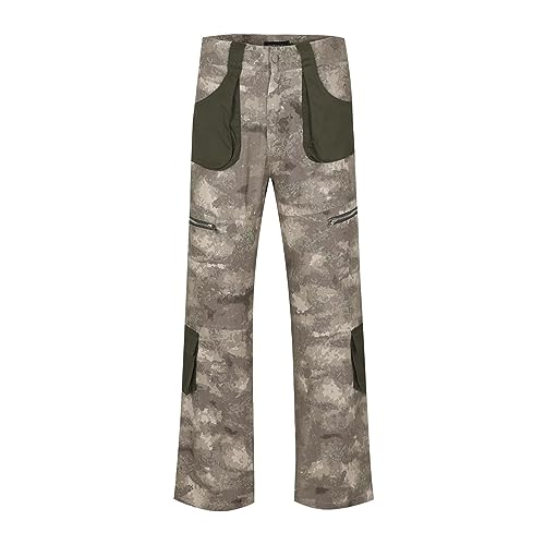 YUEZHAN Jeans Pantalon Gespleißte Farblich Passende Multi-Pocket-Camouflage-Denim-Overalls Für Herren Trendige Lockere Nischenhosen Mit Weitem Bein S-Camouflage von YUEZHAN