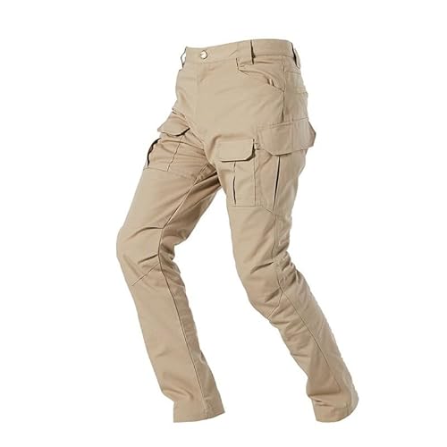 YUEZHAN Jeans Pantalon Modische Pendlerhose Mit Mehreren Taschen Arbeitsanzughose Taktische Tarnhose M Khaki von YUEZHAN