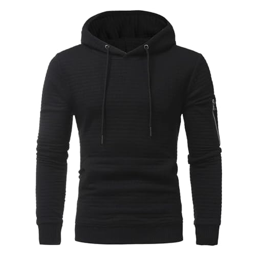 YUEZHAN Pullover Sweatshirt Hoodie Herren Kapuzen Pullover Sweatshirt Herren Casual Hoodies Sweatshirts Für Herren Hoody L Schwarz von YUEZHAN