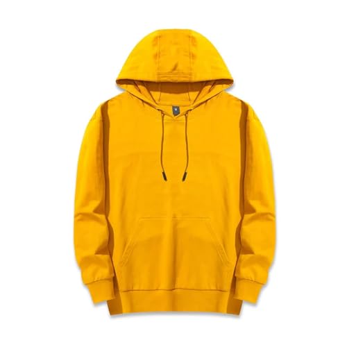 YUEZHAN Pullover Sweatshirt Hoodie Loose Drop Schulter Ärmel Hoodie Baumwolle Herren Kapuze Kapuze Sweatshirts Hoodie Sweatshirt Tops M Gelb von YUEZHAN