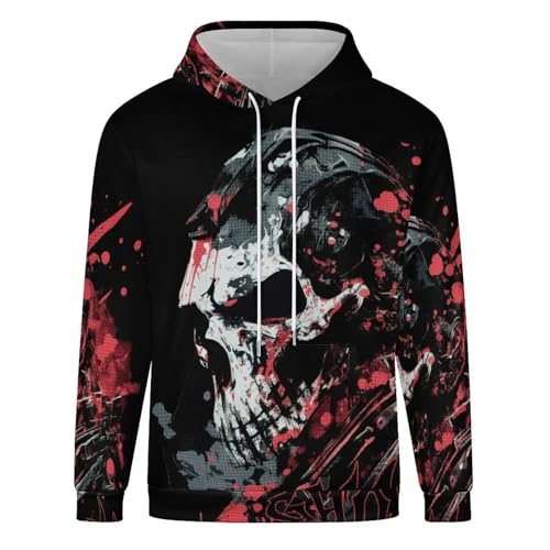 YUEZHAN Pullover Sweatshirt Hoodie Mode Einfarbig Abstrakt Unregelmäßig Muster Gedruckt Hoodie Locker Lässig Bedruckt Hoodie XL Style-1 von YUEZHAN