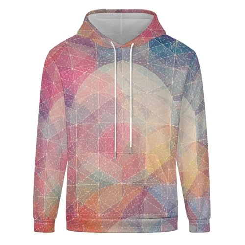 YUEZHAN Pullover Sweatshirt Hoodie Mode Farb Block Spleißen Unregelmäßig Bedruckter Hoodie Locker Lässig Bedruckt Hoodie XL-Stil von YUEZHAN