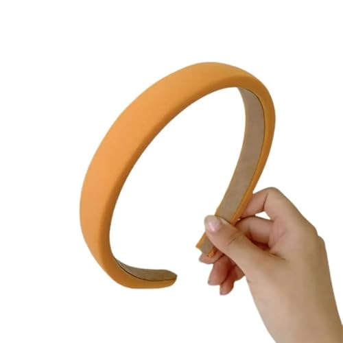 YUEZHAN Stirnband Haarband Damen Damen Haarreif Haar Befestigung Kopf Bedeckung Breit Rutsch Fest Stirnband Mehrfarbig Stirnband Haarschmuck Orange von YUEZHAN