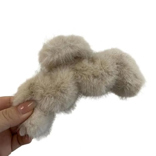 YUEZHAN Stirnband Haarband Damen Frauen Haarnapf Fuzzy Plüsch Starke Klaue Anti-Rutsch Vintage Wellenform Haar Fixierung Dekoration Haarklemme Haars Chopf Gripper Beige von YUEZHAN