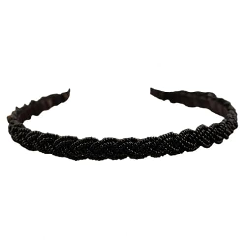 YUEZHAN Stirnband Haarband Damen Perlen Stirnband Ziehen-Frei Haar Exquisite Handwerks Kunst Kopf Bedeckung Sortierte Farben Haar Reifen Bunte Perlen Stirnband Dekor Für Schwarz von YUEZHAN