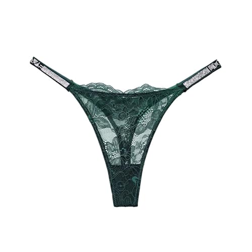 YUEZHAN Unterhosen Höschen Glänzende Strass Spitze Schlanke T-Hose Ultra Dünne Sexy Damen Tanga S Grün YUEZHAN Unterhosen Höschen Glänzende Strass Spitze Schlanke T-Hose Ultra Dünne Sexy Damen Tanga S Grün von YUEZHAN