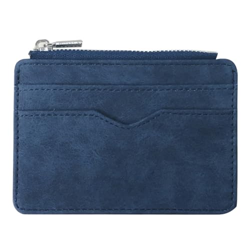 YUGSHNKFC Geldbörsen für Damen und Herren, kleine Geldbörsen, Münztaschen, mehrere Kartenhalter, mattes Leder, modische Geldbörse, kurze Geldbörse, blau von YUGSHNKFC