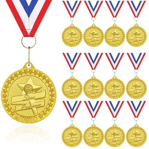 YUJUE Mikrofon-Medaillen, 4,97 cm Mikrofon, Musik-Trophäen mit Halsbändern für Karaoke, Gesang und Lippensynchronisation, Talentshows, 12 Stück YUJUE Mikrofon-Medaillen, 4,97 cm Mikrofon, Musik-Trophäen mit Halsbändern für Karaoke, Gesang und Lippensynchronisation, Talentshows, 12 Stück von YUJUE