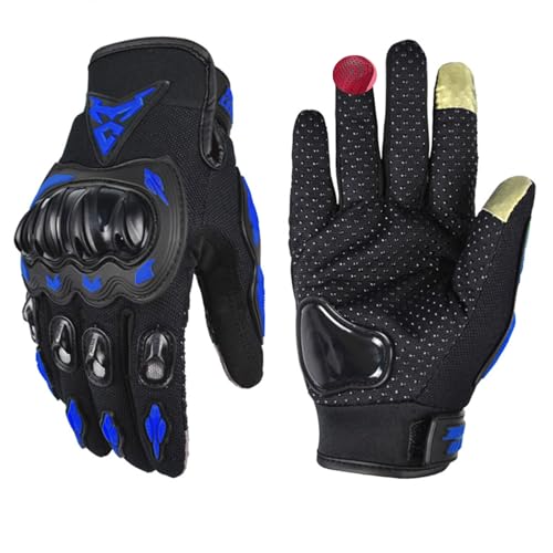 YUKQEYLE Motorrad Handschuhe Herrn Atmungsaktive Motorradhandschuhe Damen Mit Touchscreen Sommer Kletterhandschuhe Handschuhe Outdoor für Motorrad, Fahrrad, Roller-Blau-2XL von YUKQEYLE