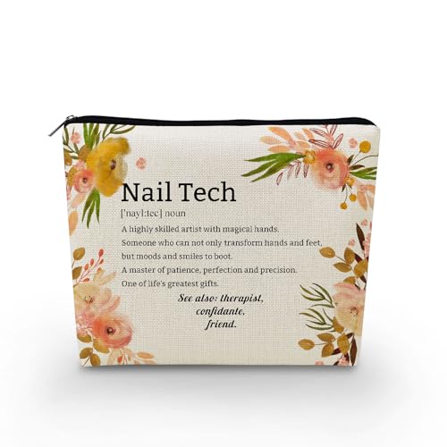 YULUENZE Inspirierende Geschenke Nail Tech Definition Make-up-Tasche mit positivem Zitat, Kulturbeutel mit Reißverschluss, Geburtstags- und Weihnachtsgeschenk für Frauen, Nageltechniker, Freunde, von YULUENZE