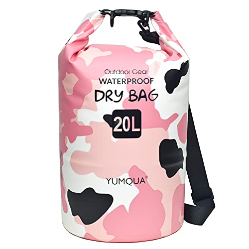 YUMQUA Dry Bag Wasserdichter Tasche 5L 10L 20L 30L 40L wasserdichte Beutel Packsack für Kajak Boot Angeln Rafting Camping Snowboarden Schwimmen Wassersport (Rosa Camouflage, 20L) YUMQUA Dry Bag Wasserdichter Tasche 5L 10L 20L 30L 40L wasserdichte Beutel Packsack für Kajak Boot Angeln Rafting Camping Snowboarden Schwimmen Wassersport (Rosa Camouflage, 20L) von YUMQUA