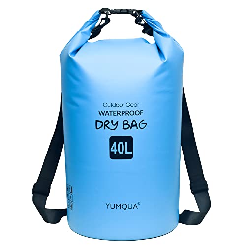 YUMQUA Dry Bag Wasserdichter Tasche 5L 10L 20L 30L 40L wasserdichte Beutel Packsack für Kajak Boot Angeln Rafting Camping Snowboarden Schwimmen Wassersport (Blau, 40L) YUMQUA Dry Bag Wasserdichter Tasche 5L 10L 20L 30L 40L wasserdichte Beutel Packsack für Kajak Boot Angeln Rafting Camping Snowboarden Schwimmen Wassersport (Blau, 40L) von YUMQUA