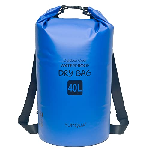 YUMQUA Dry Bag Wasserdichter Tasche 5L 10L 20L 30L 40L wasserdichte Beutel Packsack für Kajak Boot Angeln Rafting Camping Snowboarden Schwimmen Wassersport (Dunkelblau, 40L) YUMQUA Dry Bag Wasserdichter Tasche 5L 10L 20L 30L 40L wasserdichte Beutel Packsack für Kajak Boot Angeln Rafting Camping Snowboarden Schwimmen Wassersport (Dunkelblau, 40L) von YUMQUA