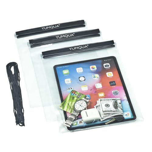 YUMQUA wasserdichte Beutel, wasserdichte Tasche für Kamera Handy Dokument, Geeignet für Reisen Kajakfahren Bootfahren Wandern Wassersport, Schwarz YUMQUA wasserdichte Beutel, wasserdichte Tasche für Kamera Handy Dokument, Geeignet für Reisen Kajakfahren Bootfahren Wandern Wassersport, Schwarz von YUMQUA