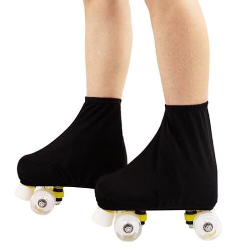 YUNCHONGuk Skates Cover für Rollschuhe und Schlittschuhe,Elastischer Überzug für Schlittschuhe,Skateschuhüberzüge Abdeckhauben,Skate Boot Cover für Eiskunstlauf, Eislauf, Rollschuhe (Schwarz, L) von YUNCHONGuk