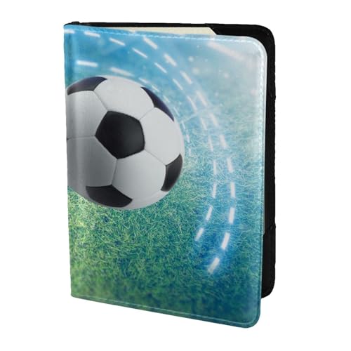 YUNWEIKEJI Fußball Sport Ball gedruckt, Reisepasshülle PU Leder Reisebrieftasche Reisepasshülle Reisepasshüllen 5,5 Zoll von YUNWEIKEJI
