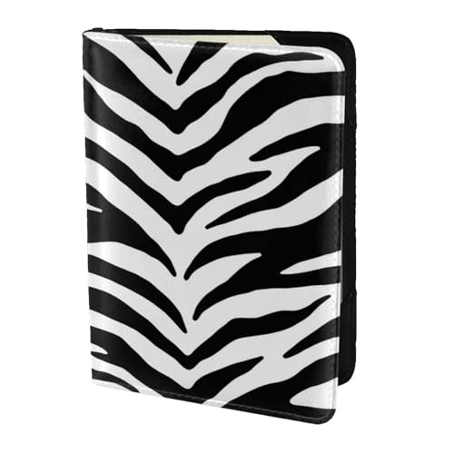 YUNWEIKEJI Schwarz-weißes Zebramuster, Reisepasshülle PU Leder Reisebrieftasche Reisepasshülle Reisepasshüllen 5,5 Zoll von YUNWEIKEJI
