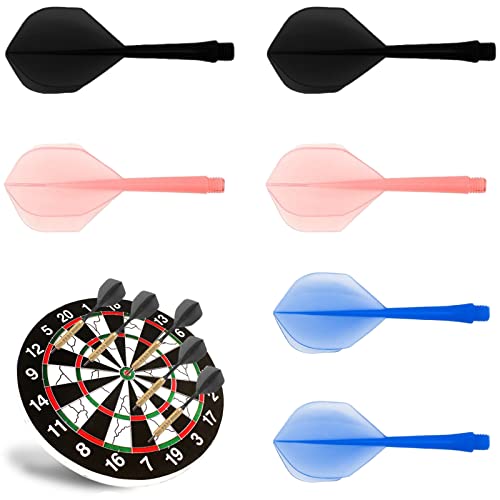 YUNYAN 2BA Dart Shaft 6 Stück Integrated Dart Schaft Flights Integrierte Dartschäfte Transparent Anti Break Dart Zubehör Kit für 2BA Dart Barrels mit Gewindedurchmesser 3 Farben von YUNYAN