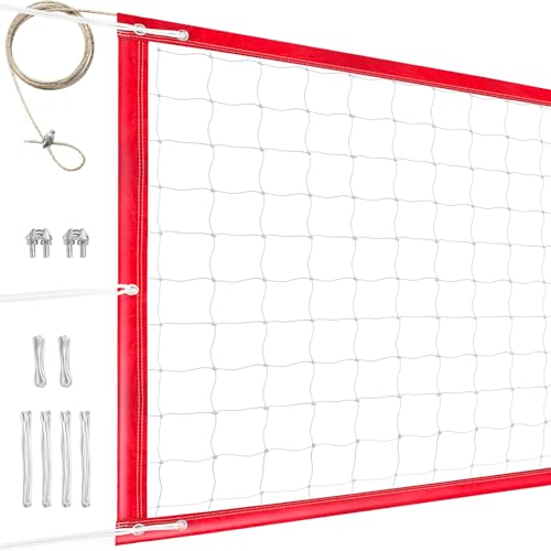 YUXUXU Professionelles Volleyballnetz für den Außenbereich, strapazierfähig, wetterverstärkt, verlängertes Edelstahlkabel, extra dicke Ränder, für Indoor-Outdoor-Sportarten – Verordnung 91 x 91 cm, von YUXUXU