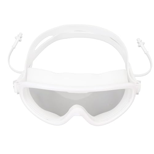 YUYTE Schwimmbrille, Plattierte Ohrstöpselbrille, Wasserdichte Unisex-Galvanik-Antibeschlagbrille, Professionelle Schwimmbrille für Damen und Herren (weiß) von YUYTE
