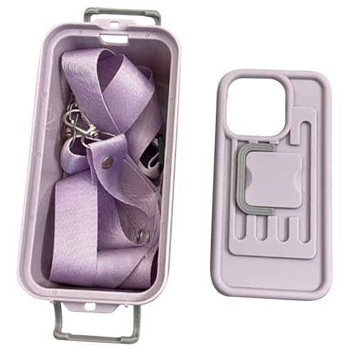 Kosmetiktasche Transparent Groß Multifunktionale Kosmetiktasche, Handyhülle, lustiger Koffer, Umhängetasche, kreative coole Aufbewahrungsbox-Form, multifunktionale Jade Roller Mangos (Purple, 20CM) von YWJewly