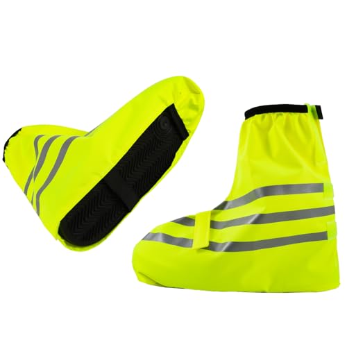 YWYHHM Schuhüberzieher Wasserdicht,Überschuhe Fahrrad Wasserdicht,Reflektierend Regenschutz Schuhe Fahrrad,Regen Fahrrad Überschuhe Schuhüberzieher Fahrrad für Herren Damen von YWYHHM