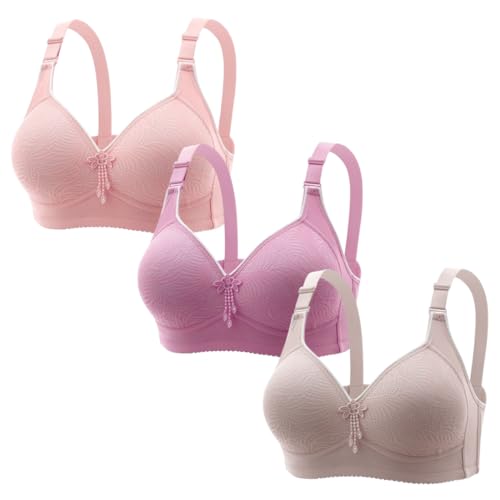 YWeiLiangSan Push-Up-BH für Damen, Verstellbarer Träger, weicher, bequemer BH für jeden Tag in Übergröße (38/85,3 Pcs D) von YWeiLiangSan