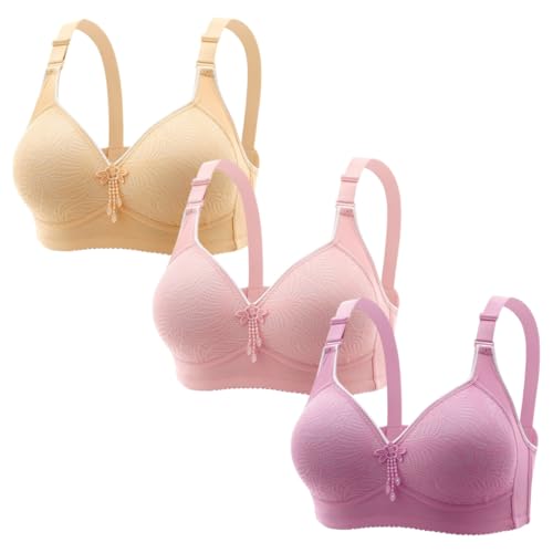 YWeiLiangSan Push-Up-BH für Damen, Verstellbarer Träger, weicher, bequemer BH für jeden Tag in Übergröße (42/95,3 Pcs C) von YWeiLiangSan