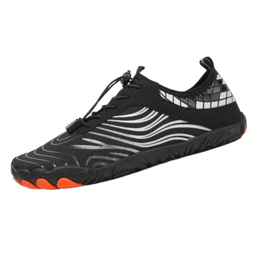 YWeiLiangSan Wanderschuhe Barfuß für Damen, rutschfeste Sportschuhe mit breiter Spitze, rutschfeste, atmungsaktive Barfußschuhe (45,Black B) von YWeiLiangSan