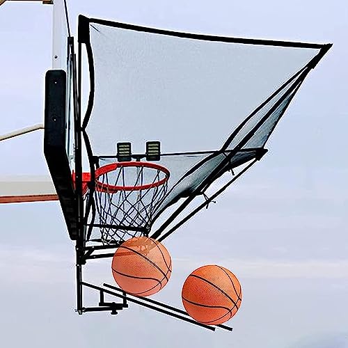 Basketball-Rebounder-Netzrücklauf, hängende Ball-Automatik-Rücklaufausrüstung, um 180° drehbar für Basketball-Tor-Freiwurfübungen von YXFAZPP