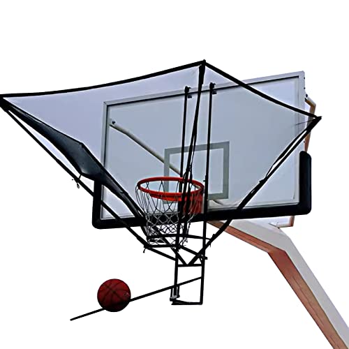 Tragbares Basketball-Rücklaufnetz, Faltbarer Schieß-Trainings-Rebounder mit um 180° drehbarer Rücklaufrutsche, für drinnen und draußen, einfach einzurichten von YXFAZPP