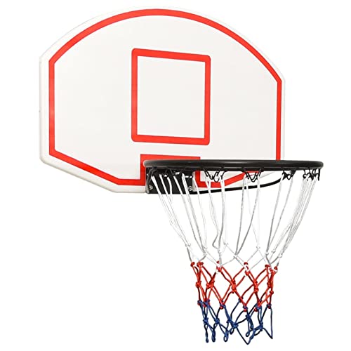 Basketballkorb mit großem Backboard und Netz für den Außenbereich. Inklusive Wandhalterung und Befestigungsset, Basketball-Backboard weiß 71x45x2 cm Polyethylen von YXJPP