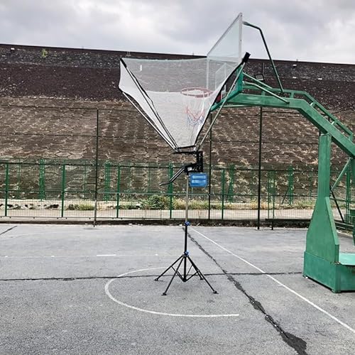 Freistehender Basketballkorb mit Ballrücklaufaufsatz aus Metall, 180° drehbarer Wurftrainer für Teenager, Jugendliche und Erwachsene, Basketball-Rebounder-Netz für Fitnessstudio, Zuhause und Hof von YXJPP