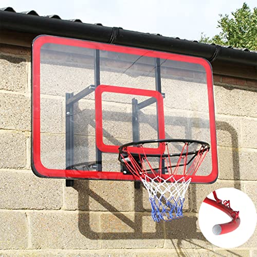 Roter Basketballkorb für den Außenbereich für Kinder/Jugendliche/Erwachsene, an der Wand montiertes Basketballtor für Basketballplätze, Basketballring aus massivem Stahl von YXJPP