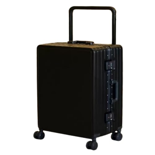 YXKJDS Breiter Trolley-Koffer für Damen, hochwertiger, erweiterbarer Hardside-Koffer mit leisen Universalrädern, Hardside-Gepäck mit Spinnerrädern (Black 24inches) von YXKJDS