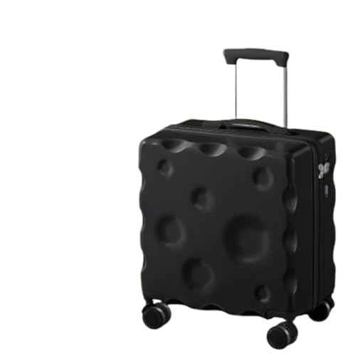YXKJDS Handgepäckkoffer für Damen, 18 Zoll, kann über Kurze Distanzen kostenlos eingecheckt Werden, hochwertiger Reisetrolley, erweiterbares Gepäck (Black 16inches) von YXKJDS