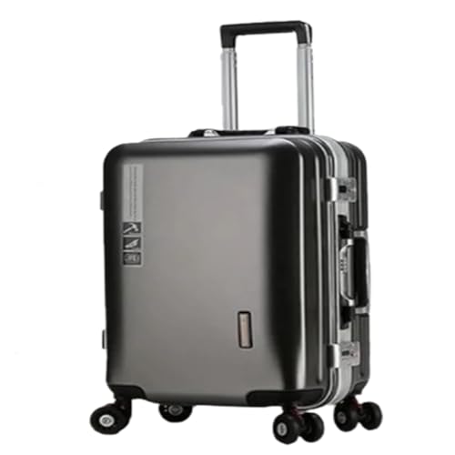 YXKJDS Hardside Expandable Spinner-Gepäck Koffer mit Aluminiumrahmen, verdickter und langlebiger 24-Zoll-26-Trolley-Koffer für Männer und Frauen, Reisepasswort-Koffer (Gray 24inches) von YXKJDS