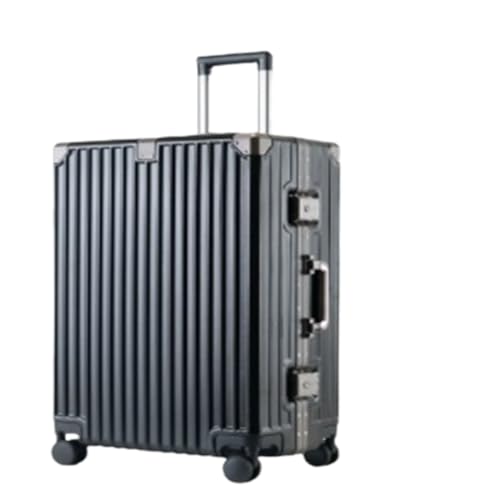 YXKJDS Koffer mit Aluminiumrahmen, große Kapazität, hochwertiger Business-Koffer Männer, robuster Trolley für Frauen, 24 Zoll (Black 28inches) von YXKJDS