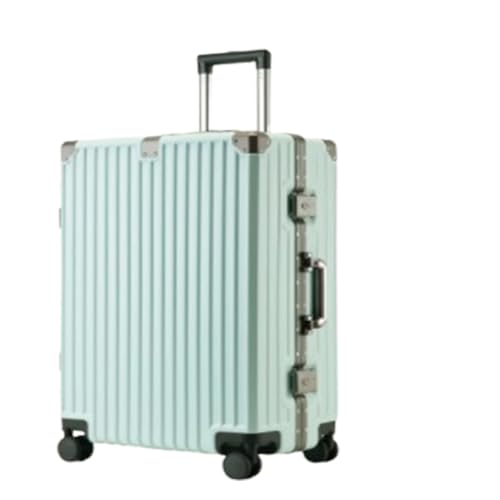 YXKJDS Koffer mit Aluminiumrahmen, große Kapazität, hochwertiger Business-Koffer Männer, robuster Trolley für Frauen, 24 Zoll (Light Green 20 inches) von YXKJDS